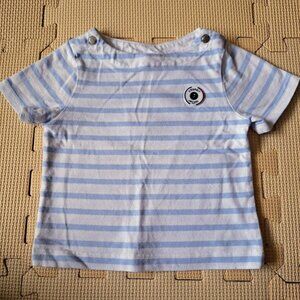 Jacadi baby t-shirt 12 months cotton in blue stripes